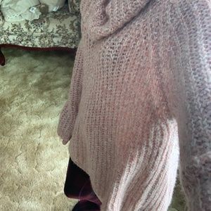 Cozy pink  Cowell neck knitted sweater